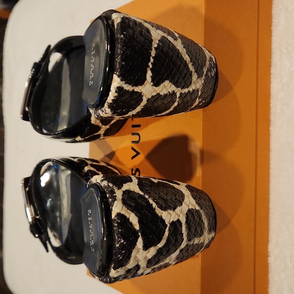 STUART WEITZMAN Platform Wedge Giraffe Print Mule Size 9 1/2 M - Picture 5 of 10